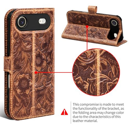 Leather Case Compatible with iPhone 17 Air Wallet 6.5" Dark Brown | Genuine Leather 2-in-1 Magnetic Detachable Shockproof,Flip Folio Cover with Card Slot,Wireless Charging RFID Blocking brown - color: Dark brown, size: 17 Air