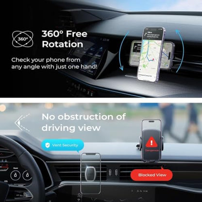LISEN Magnetic Phone Holder for Car, Magnet Car Vent Phone Mount Holder with Ultra 6 Strong Magnets, Magnetic Car Phone Holder Mount for Car Automobile Cradles, Soporte de Telefono para carro - color: Black