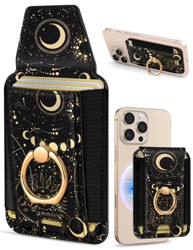 Shorogyt Compatible with Magsafe Wallet with Grip, Star Moon - color: Star Moon