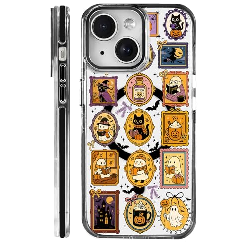 Clear Case for iPhone 14, [Magnetic Charging Compatible][Military-Grade Protection][Anti-Yellowing] Shockproof Slim Magnetic Phone Case for iPhone 14, Halloween Ghost Stamps - color: Halloween Ghost Stamps, size: iPhone 14
