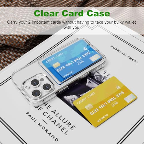 for iPhone 16 Pro Clear Card Case - Hybrid Slim Fit Transparent Wallet Cover with Card Holder Slot, TPU + PC, Anti-Yellowing, 6.3" 2024 - color: Clear, size: iPhone 16 Pro