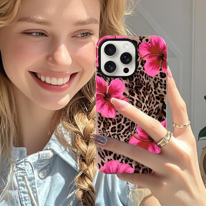 Lovmooful for iPhone 12 Pro Max Case Cute Flower Leopard-Hibiscus | Compatible for iPhone 12 Pro Max Case,Aesthetic,Hibiscus,Floral,2 in 1,for Women Girls,Soft TPU+PC,Shockproof,Protective - size: iPhone 12 Pro Max