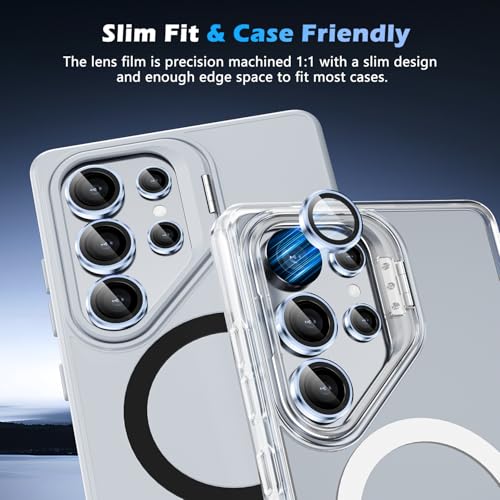 imluckies for Samsung Galaxy S25 Ultra Camera Lens Protector, AR+AF Tempered Glass & 9H Anti-Scratch Metal Individual Lens Cover, HD Clear Camera Protection for S25Ultra, Titanium Blue - color: Blue