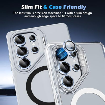 imluckies for Samsung Galaxy S25 Ultra Camera Lens Protector, AR+AF Tempered Glass & 9H Anti-Scratch Metal Individual Lens Cover, HD Clear Camera Protection for S25Ultra, Titanium Blue - color: Blue