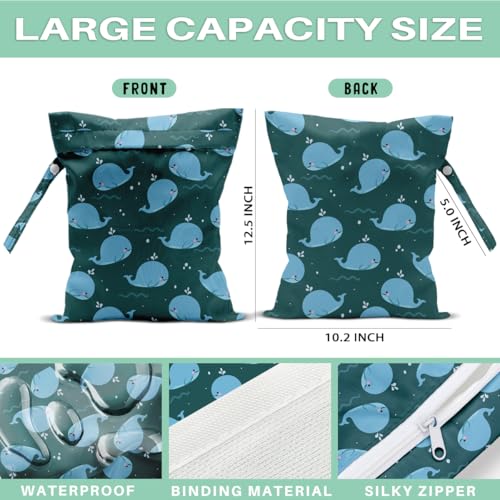 Bohemia Wet Dry Bags for Diaper Waterproof Swimsuit Washable Reusable Bag for Beach Diapers Dirty Yoga Gym Clothes Plant Gifts for Men Baby Friend Women - color: Fish3