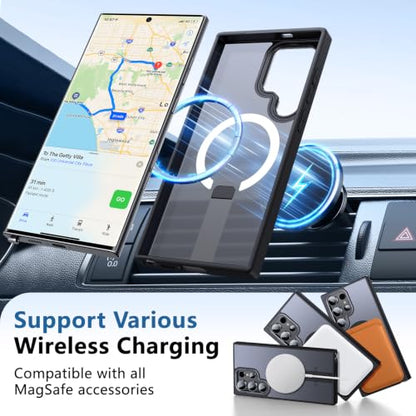 for S23-Ultra Case, Compatible with MagSafe, Durable Stand, Black - color: Black, size: Galaxy S23 Ultra 6.8"
