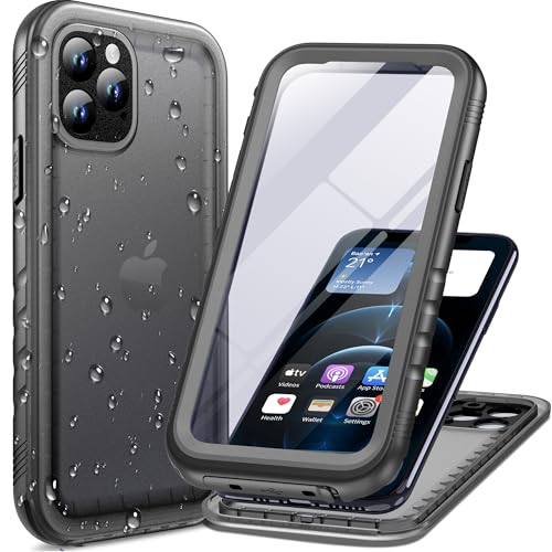 Cozycase for iPhone 12 Pro Max Waterproof Case Full Body Heavy Duty Black | 360 Shockproof with Screen Camera Protector Military Grade Double Water Dust Drop Proof Hard Rugged Tough Front Back Cover - color: Black, size: For iPhone 12 Pro Max