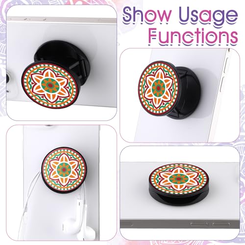 Honoson 9 Pcs Cell Phone Grip Holder Collapsible Holder, Mandala - color: Mandala Pattern