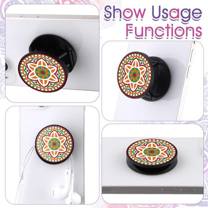 Honoson 9 Pcs Cell Phone Grip Holder Collapsible Holder, Mandala - color: Mandala Pattern