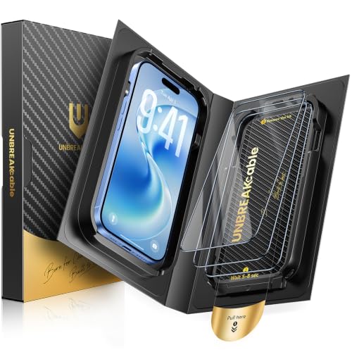 UNBREAKcable iPhone 17 Full-Coverage Screen Protector - 3 Pack | Quick-Install Box, Edge-to-Edge Coverage, 9H Hardness, Ultra HD Clarity, Daily Protection, Smooth Touch - size: iPhone 17