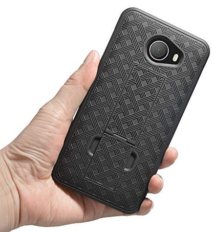 Nakedcellphone Kickstand Cover for Jitterbug Smart 2 Phone Case - Black | Slim Hard Shell with Stand, Satisfying Texture, For Lively Smart2 (Year 2018, Model 5049SJBS2) - color: Black