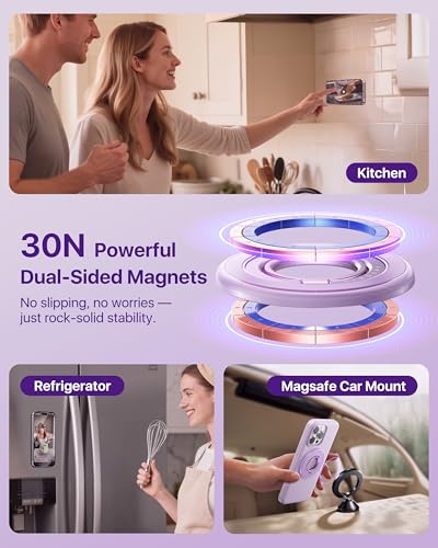 andobil 2026 3rd Gen Stability Magnetic Phone Ring Grip for MagSafe, Purple - color: Purple
