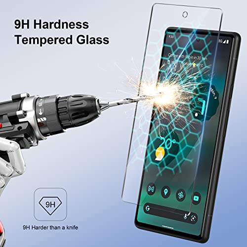 GiiYoon-3 PACK Screen Protector for Google Pixel 6A Tempered Glass [HD Full Coverage] [Easy Installation] [Round Edge] [Scratch Resistant] [9H Hardness] Protective Film