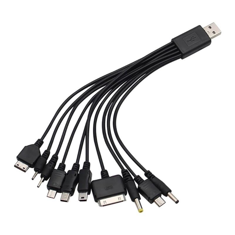 Black 10-in-1 USB-C Charging Station for Android Tablets, Multi-Device Charger Hub with 6 FT Cable, Compact and Portable Design for Travel,Home and Office Use