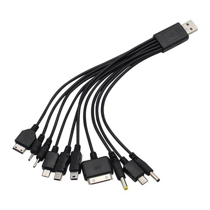 Black 10-in-1 USB-C Charging Station for Android Tablets, Multi-Device Charger Hub with 6 FT Cable, Compact and Portable Design for Travel,Home and Office Use