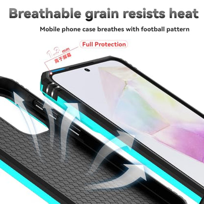 for Samsung Galaxy A36 5G Case with Slide Camera Cover HD Screen Protector [Military Grade 16ft. Drop Tested] Magnetic Ring Holder Kickstand Protective Phone Case for Galaxy A36 5G 2025, Mint - color: Mint w/ Slide Camera 2nd gen. Military Grade