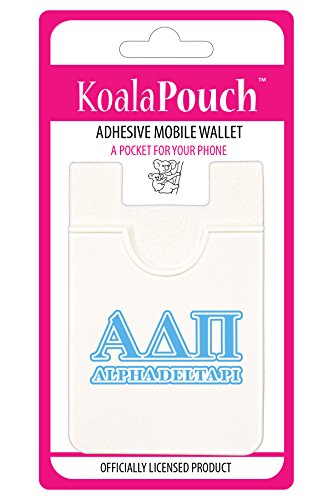 Sorority Shop Alpha Delta Pi - Koala Pouch - Adhesive Cell Phone Wallet with ADP Greek Letter Design - size: 2.25"W x 3.25"L