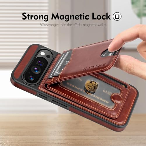 SkyEagle for MagSafe Google Pixel 10 Pro XL Wallet Case,Brown - color: Brown, size: 6.8 inches