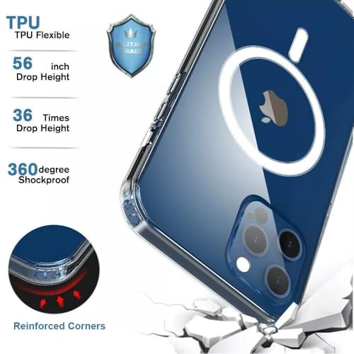I&H for iPhone 16 Plus 6.7 inch Case Crystal Clear Non-Yellowing, Shockproof, Anti-Scratch, Transparent Hard Back Cover with Soft Bumper - size: For iPhone 16 Plus