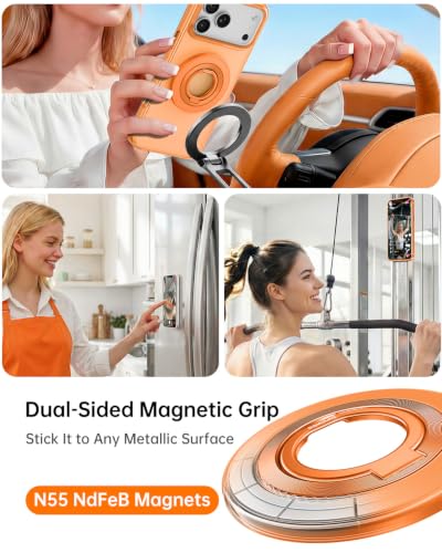 SYNCWIRE for MagSafe Phone Grip, Magnetic Phone Ring Holder - color: Orange