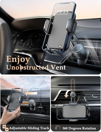 2026 Car Phone Holder [Never Blocking Vent] with Wide Clamp - color: Gray