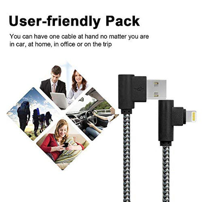 3Pack 10FT [The Most Durable Cable] 90 Degree Charging Cable for iPhone 14