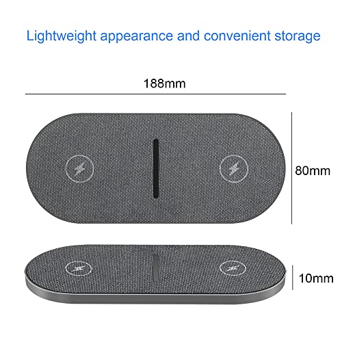 Dual 20W Wireless Charger for Multiple Devices, 40W Fast Wireless Charging Pad/Mat for Apple iPhone, AirPods, for Samsung Galaxy, Google Pixel