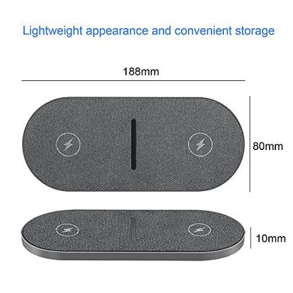 Dual 20W Wireless Charger for Multiple Devices, 40W Fast Wireless Charging Pad/Mat for Apple iPhone, AirPods, for Samsung Galaxy, Google Pixel