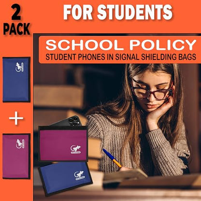 Faraday Bag Anti-Tracking GPS RFID Car Key Signal Blocker Wallet Shielding Pouch Protective Case for Cell Phone Car Key FOB, Data Privacy, Electronic Device Security (2 PACK - BLUE AND PINK) - color: 2 PACK - BLUE AND PINK