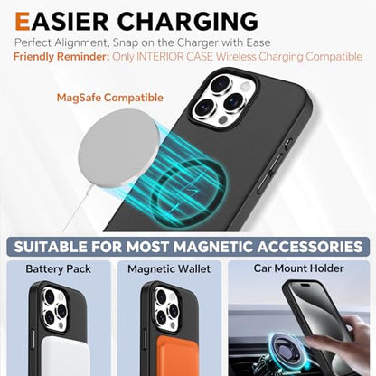 TUCCH 2-in-1 Detachable Wallet Case for iPhone 15 Pro (6.1") 2023, Black | 4 Card Holders, RFID Blocking, Wireless Charging, Kickstand, Shockproof TPU, PU Leather, Magnetic, Folio Cover - color: Black (2-in-1 Detachable)