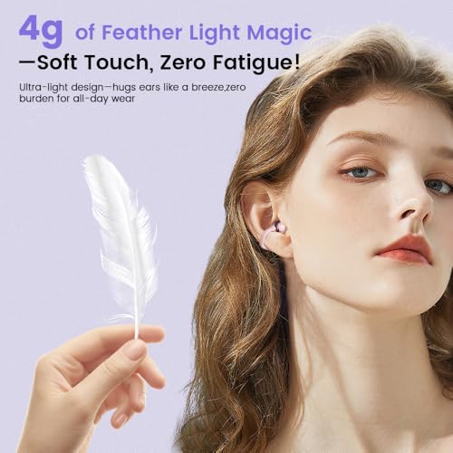 Clip-on Earbuds Open Ear Wireless Bluetooth 5.4 Headphones - color: Rose Gold