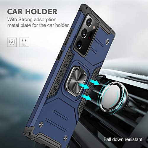 YmhxcY Galaxy Note 20 Ultra 5G Case with Self Healing Flexible TPU Film[1 Pack] Rotating Holder Phone Case for Galaxy Note 20 Ultra-KK Pure Blue - color: Blue, size: Note 20 Ultra