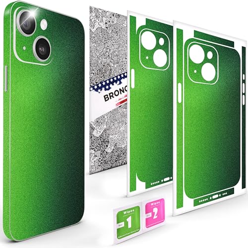 2Pcs Skin Wrap Compatible for iPhone 14 – Slim Decal Vinyl Protective Film for Sides & Back – Sleek Fit, Premium Look – Compatible with All iPhone 14 Cases - Glossy Olive Green - color: Glossy Olive green
