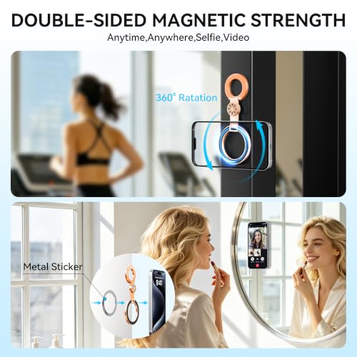 Magnetic Phone Ring Grip for MagSafe Compatible with iPhone 17/16(Orange) - color: Orange