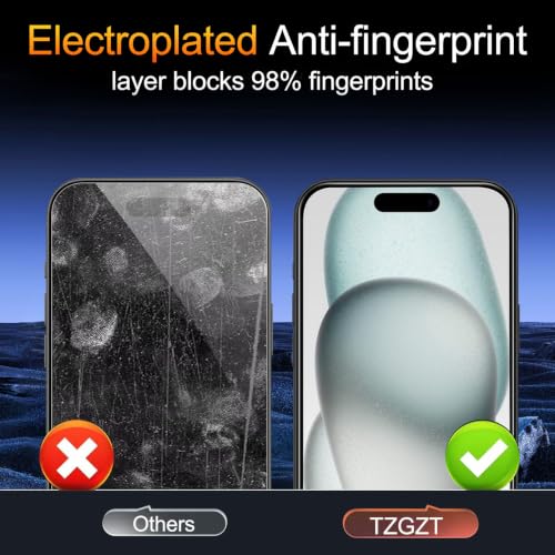 TZGZT 3 Pack Screen Protector for iPhone 15, Tempered Glass, Case Friendly - color: iPhone 15 Clear