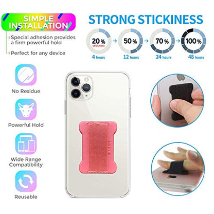 Universal Phone Grip for Smartphones - Phone Holder for Hand - Wireless Charging Compatible (Pink) - 2Pack - color: Pink