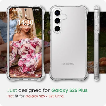 for Galaxy S25 Plus Case, Ultra [Slim Thin] Flexible Scratch Resistant Clear TPU Gel Rubber Soft Skin Silicone Protective Phone Case Cover for Samsung Galaxy S25 Plus (Clear) - size: S25 Plus