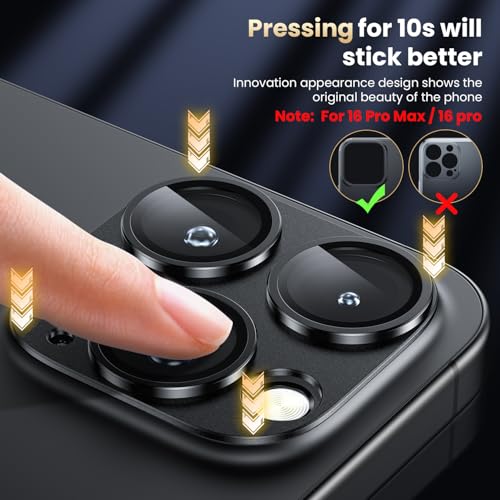 WSKEN for iPhone 16 Pro/iPhone 16 Pro Max Camera Lens Protector - Matte - color: Black Titanium