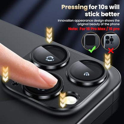 WSKEN for iPhone 16 Pro/iPhone 16 Pro Max Camera Lens Protector - Matte - color: Black Titanium
