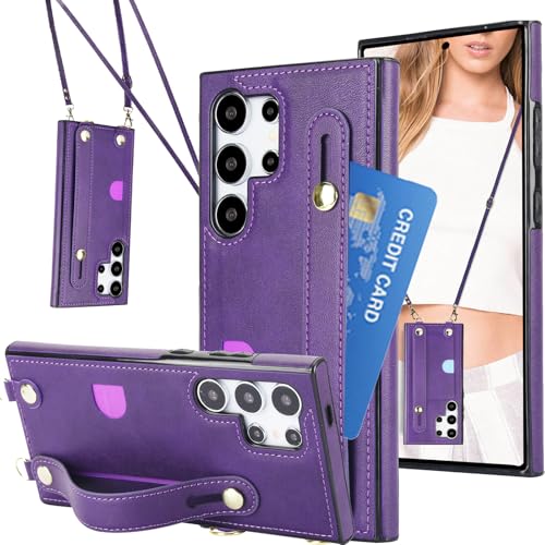 CCSmall Crossbody Case for Samsung Galaxy S23 Ultra w Card Holder KB Purple - color: Purple, size: Galaxy S23 Ultra
