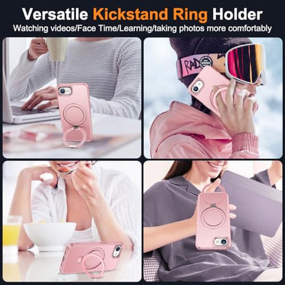 SKYLMW Compatible with iPhone 16e/17e Case with Stand,Rose Gold - color: Rose Gold, size: iPhone 16e & iPhone 17e