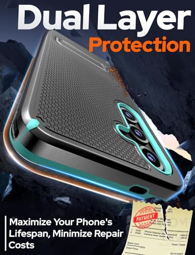 Designed for Samsung Galaxy S25 Plus Case with Belt Clip Holster | Rugged Cover with Strong Magnet & Kickstand Heavy Duty Combo - Black & Green - color: Black & Green