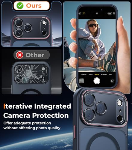 Magnetic for iPhone 17 Pro Max Case with Integrated Camera Protection, [Seamless Work with Magsafe] [Military Grade Shockproof] [Covered Camera Control Button] Case for iPhone 17 Pro Max 6.9'', Black - color: Black