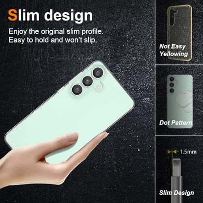 Silicone Clear for Samsung Galaxy S24 Fe Case,Thin with Comfort Grip | Soft Slim-Fit TPU Galaxy S24 Fe Phone Cover,Non-Slip,Shockproof Protection,Scrath-Resistant - size: s24 fe case