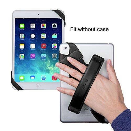 joylink Universal Tablet Hand Strap Holder, 360 Degrees Swivel Leather Handle Grip with Elastic Belt, Secure & Portable for 7.9" -8.4" Tablets (Samsung Asus Acer Google iPad mini), Black - color: Black