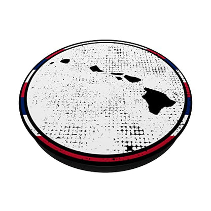 Hawaii Map HI Flag Vintage Proud Hawaiian PopSockets Swappable PopGrip