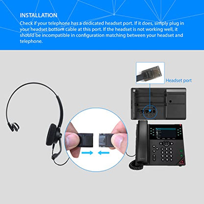 IPD IPH-160 Phone Headset with Noise Cancelling Microphone for Office and Call Center-Compatible with Avaya 1608 1616 9601 9608 9611 9611G 9620 9621 9630 9631 9640 9641 9650 9670 J139 J159 J169 J179 - color: 160-BL-FOAM