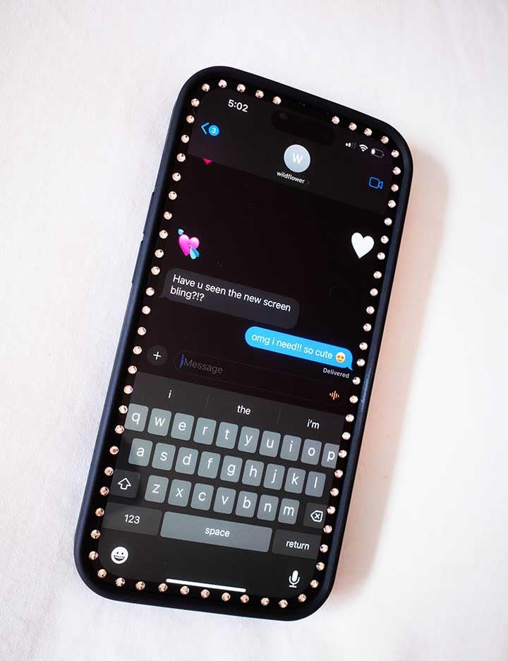 Wildflower Cases - Compatible with iPhone 13/14 & 13 Pro| Drop Shield Diamond Sparkle Tempered Glass, Easy to Apply, Scratch Resistant, Small Business | Mini Bling Screen Protector - color: Bling, size: 13/14/13 Pro