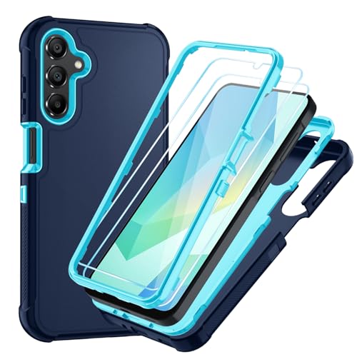 for Samsung Galaxy A16 5G Case : 3-Layer Shockproof Phone Cover with HD Screen Protector,Hybrid Protective Military-Grade Drop Protection for Galaxy A16 5G Phone Case (Navy/Blue) - color: Navy/Blue