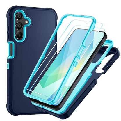 for Samsung Galaxy A16 5G Case : 3-Layer Shockproof Phone Cover with HD Screen Protector,Hybrid Protective Military-Grade Drop Protection for Galaxy A16 5G Phone Case (Navy/Blue) - color: Navy/Blue